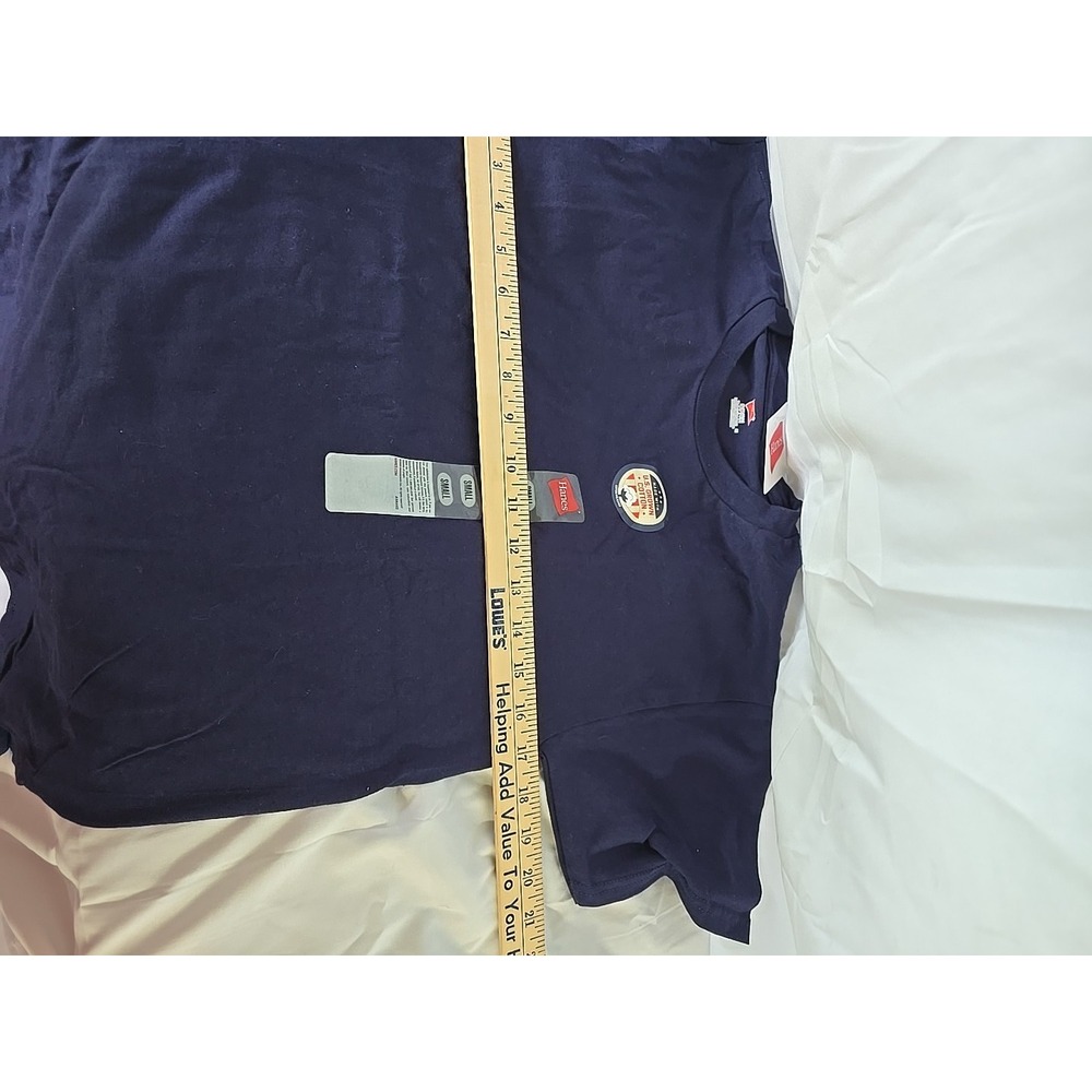 Hanes Mens Short Sleeve Plain Cotton Crew Neck Blank T-Shirt Blue Sz Small - Picture 6 of 10